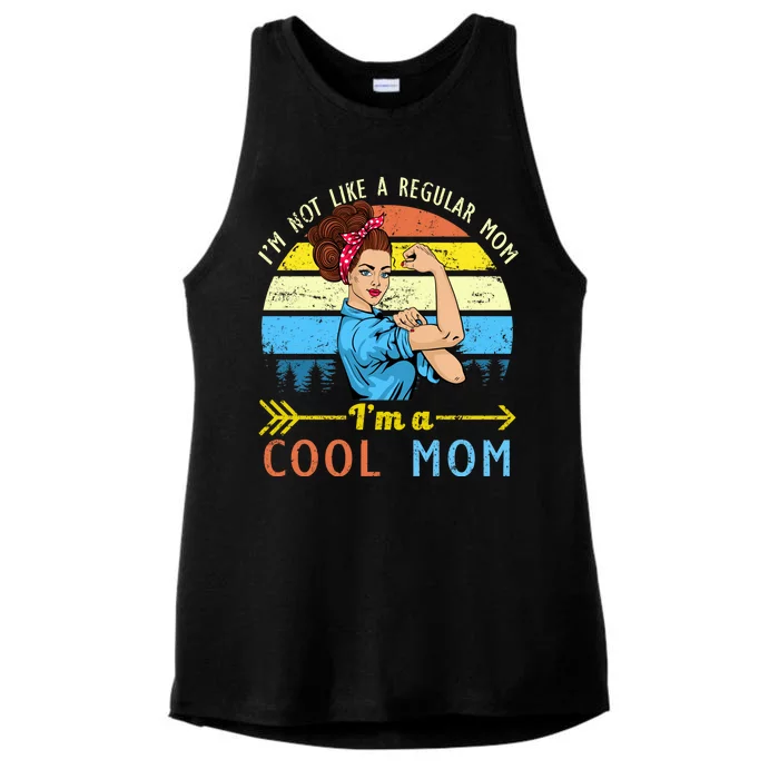 Retro Cool Mom Ladies Tri-Blend Wicking Tank