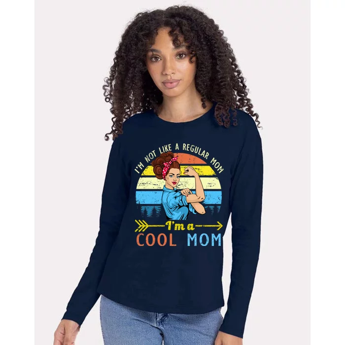 Retro Cool Mom Womens Cotton Relaxed Long Sleeve T-Shirt