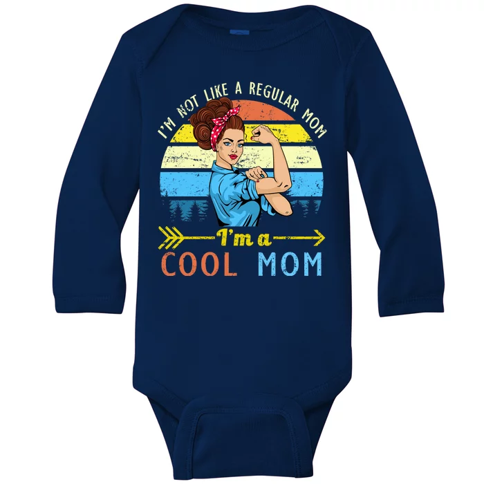 Retro Cool Mom Baby Long Sleeve Bodysuit