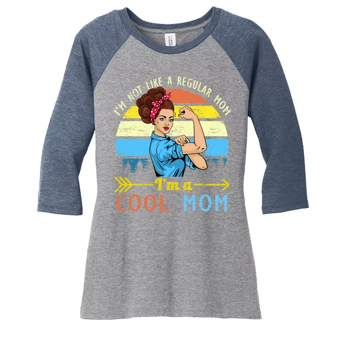 Retro Cool Mom Women's Tri-Blend 3/4-Sleeve Raglan Shirt