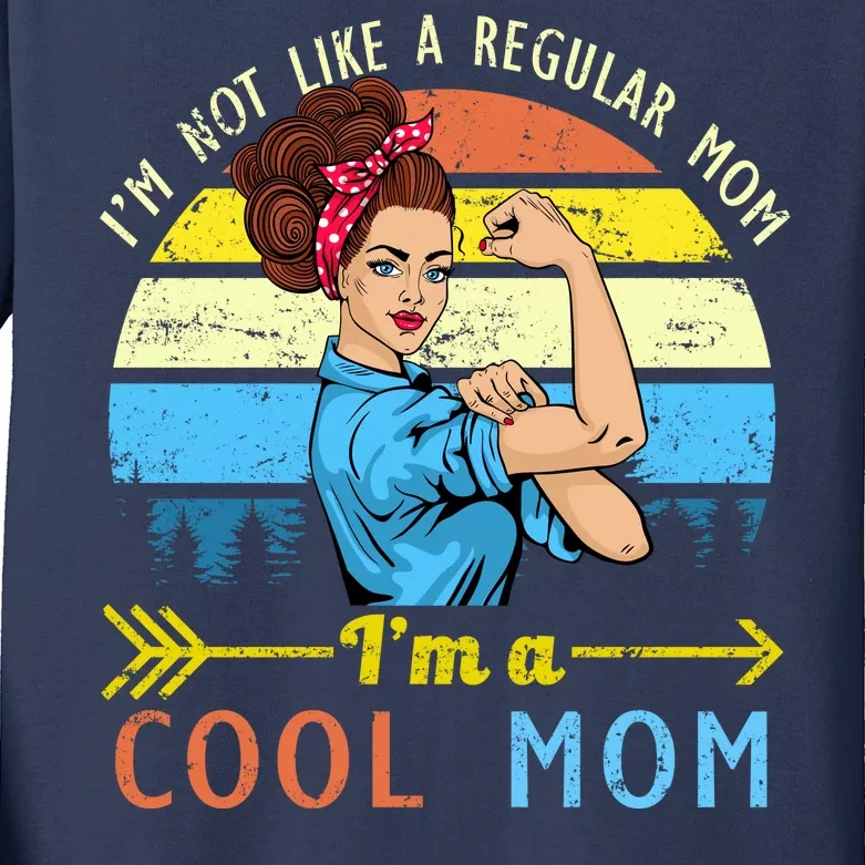 Retro Cool Mom Kids Long Sleeve Shirt