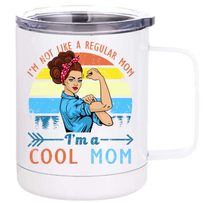 Retro Cool Mom Front & Back 12oz Stainless Steel Tumbler Cup