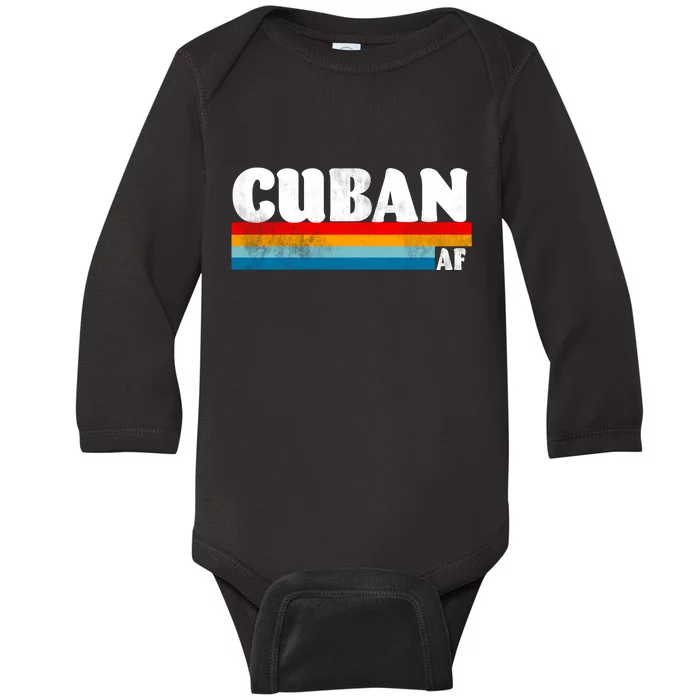 Retro Cuban AF Baby Long Sleeve Bodysuit