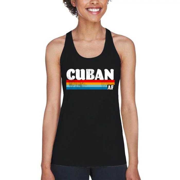 Retro Cuban AF Women's Racerback Tank