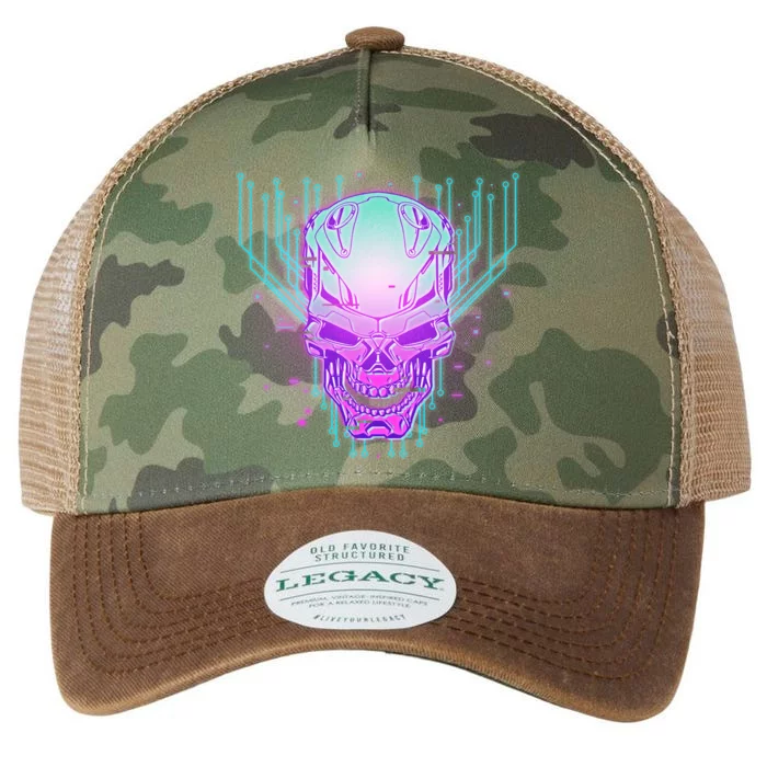 Retro Cyber Robot Skull Legacy Tie Dye Trucker Hat