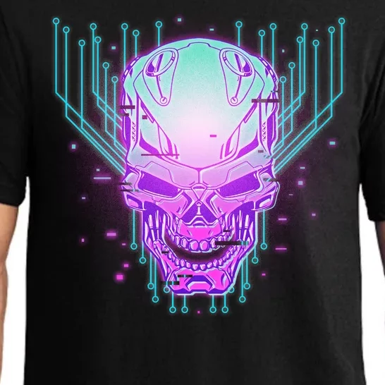 Retro Cyber Robot Skull Pajama Set