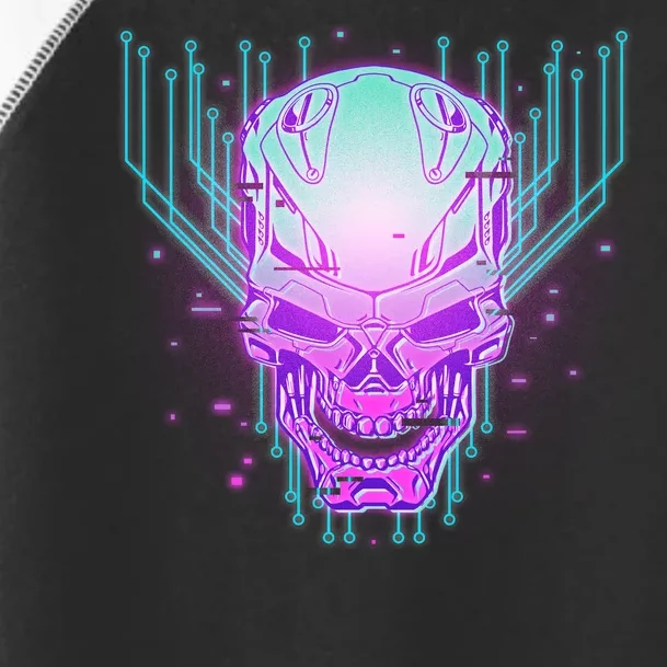 Retro Cyber Robot Skull Toddler Fine Jersey T-Shirt