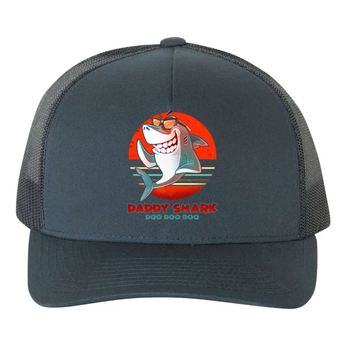 Retro Daddy Shark Doo Doo Doo Yupoong Adult 5-Panel Trucker Hat