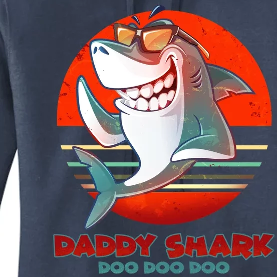 Retro Daddy Shark Doo Doo Doo Women's Pullover Hoodie