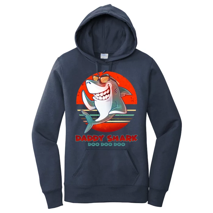 Retro Daddy Shark Doo Doo Doo Women's Pullover Hoodie