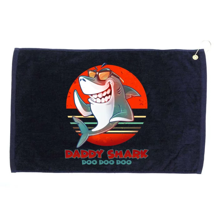 Retro Daddy Shark Doo Doo Doo Grommeted Golf Towel