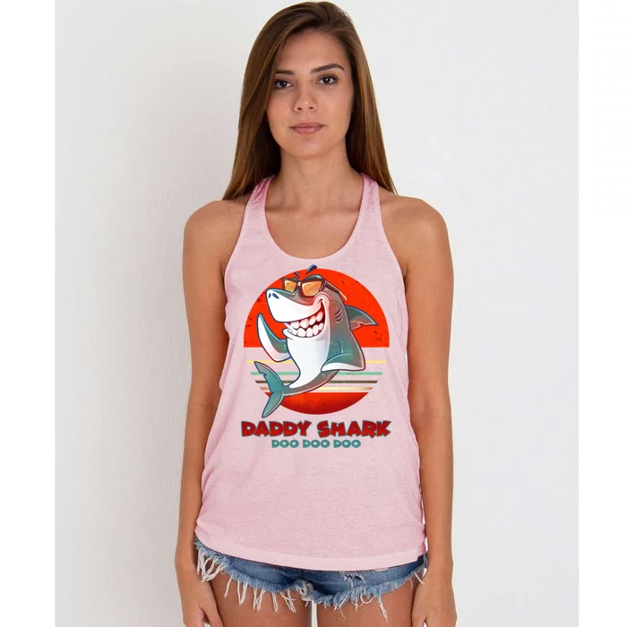 Retro Daddy Shark Doo Doo Doo Women's Knotted Racerback Tank