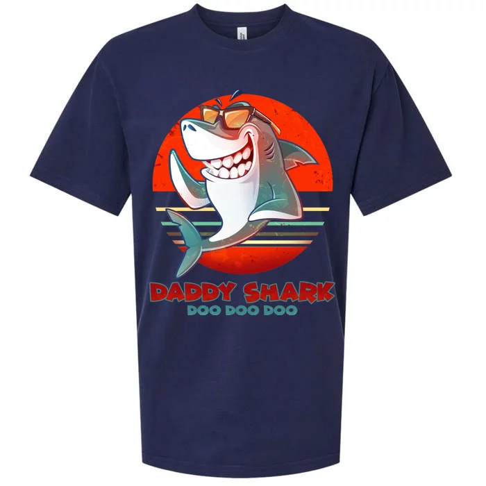 Retro Daddy Shark Doo Doo Doo Sueded Cloud Jersey T-Shirt