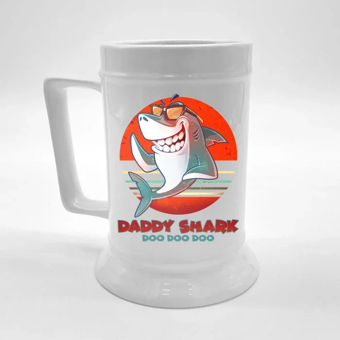 Retro Daddy Shark Doo Doo Doo Front & Back Beer Stein