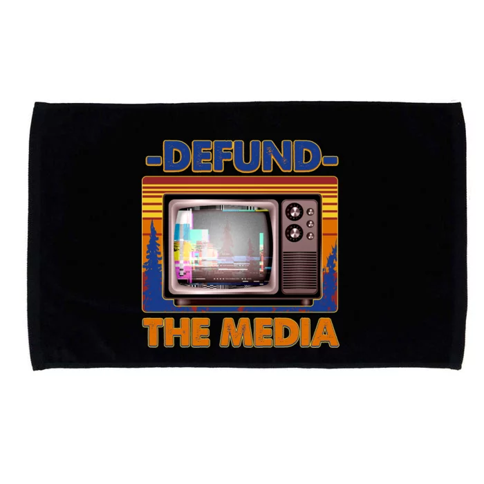 Retro Defund the Media Vintage TV Set Microfiber Hand Towel