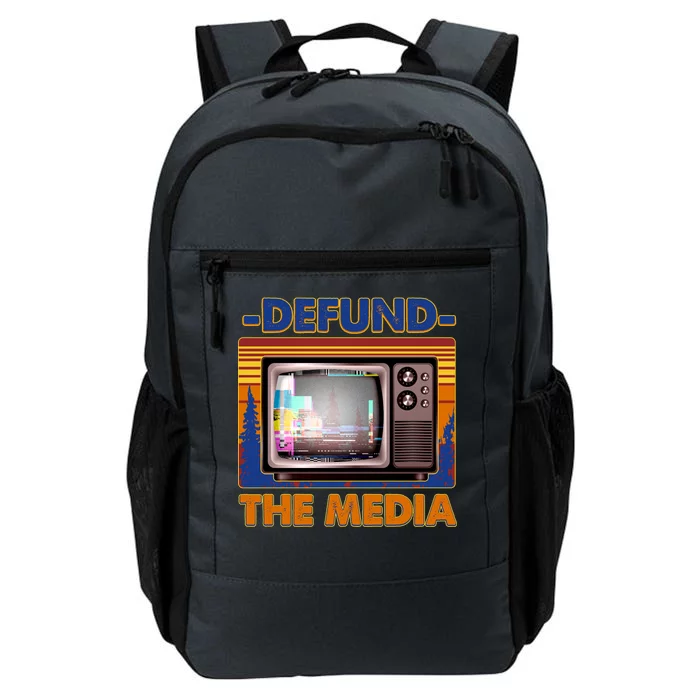 Retro Defund the Media Vintage TV Set Daily Commute Backpack