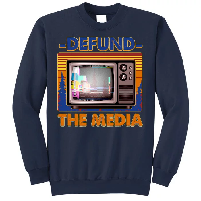 Retro Defund the Media Vintage TV Set Sweatshirt