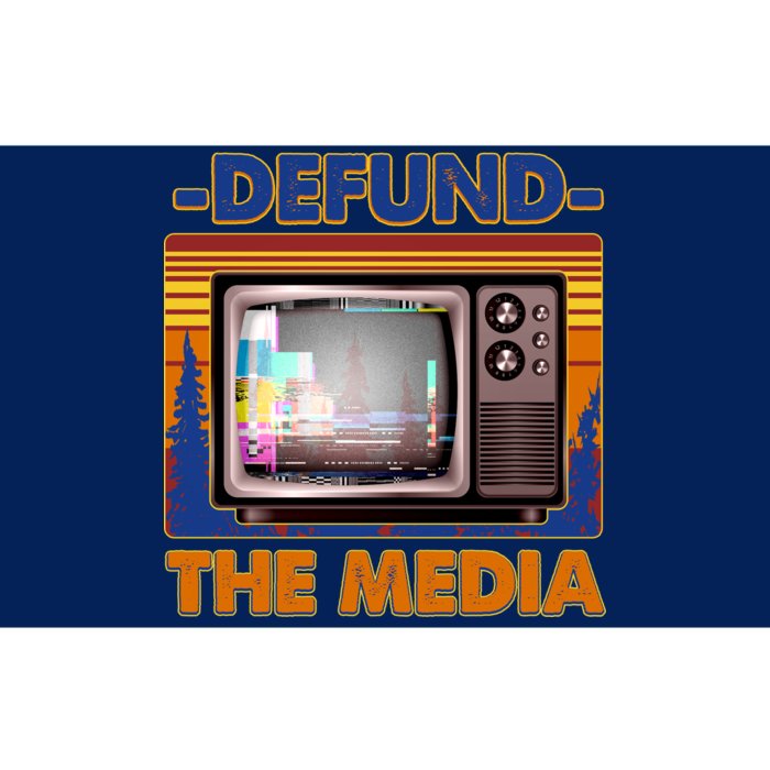 Retro Defund the Media Vintage TV Set Bumper Sticker