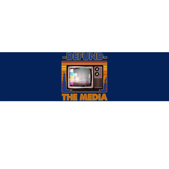 Retro Defund the Media Vintage TV Set Bumper Sticker