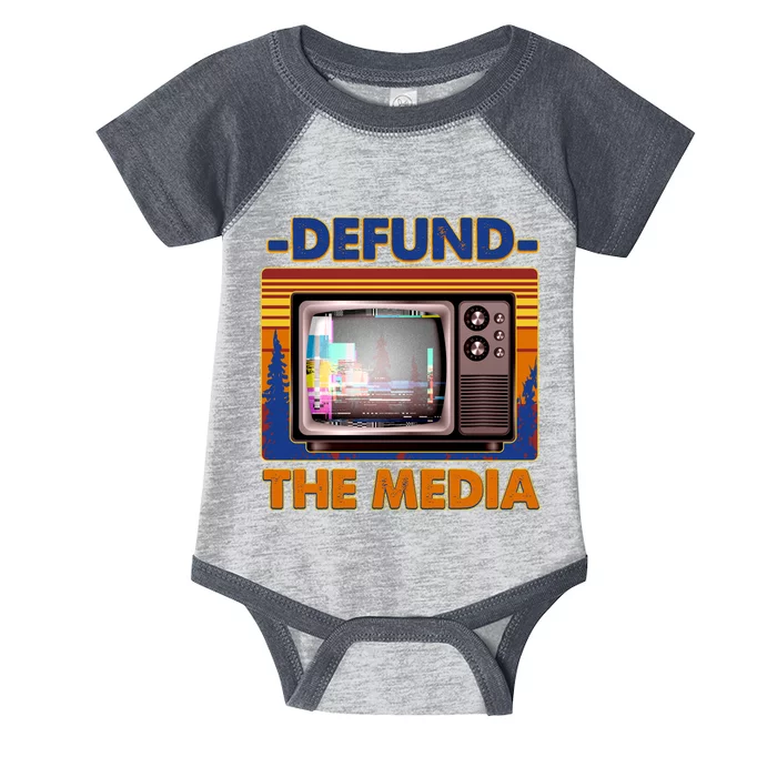 Retro Defund the Media Vintage TV Set Infant Baby Jersey Bodysuit