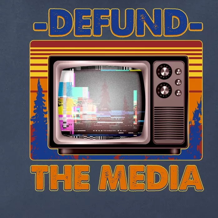 Retro Defund the Media Vintage TV Set Zip Tote Bag