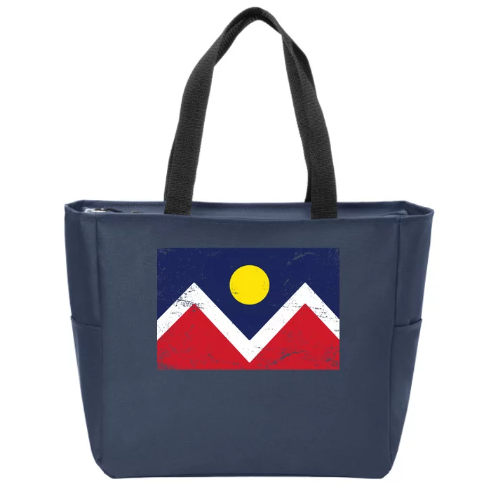 Retro Denver Colorado Flag Zip Tote Bag