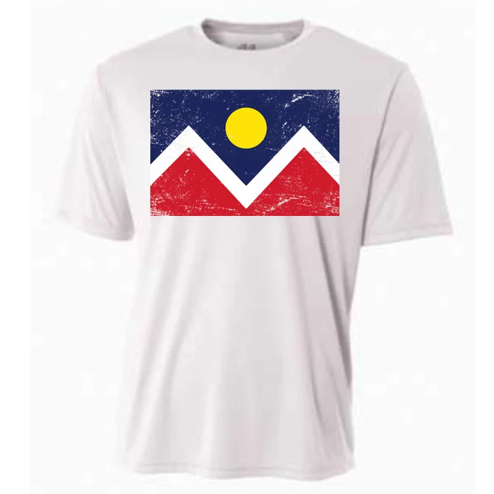 Retro Denver Colorado Flag Cooling Performance Crew T-Shirt