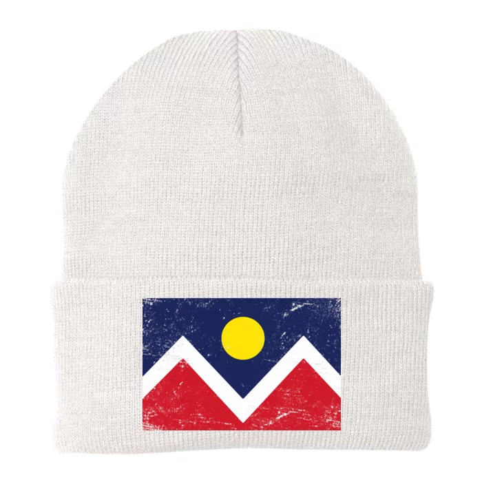 Retro Denver Colorado Flag Knit Cap Winter Beanie