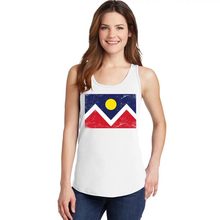 Retro Denver Colorado Flag Ladies Essential Tank