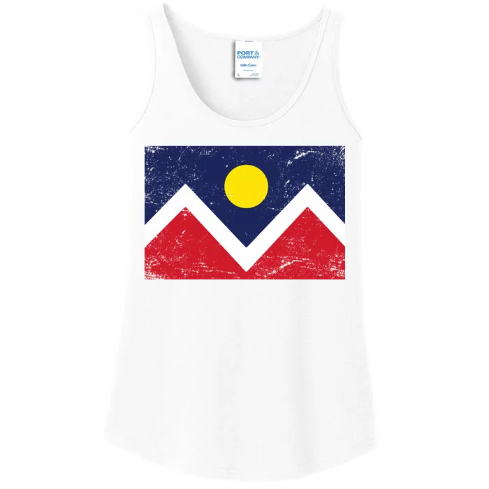 Retro Denver Colorado Flag Ladies Essential Tank