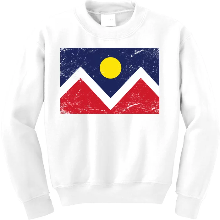 Retro Denver Colorado Flag Kids Sweatshirt