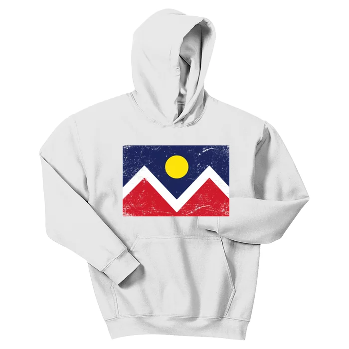 Retro Denver Colorado Flag Kids Hoodie