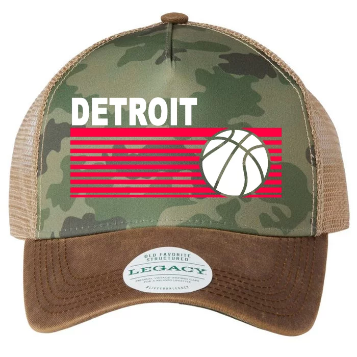 Retro Detroit Basketball Classic Logo Legacy Tie Dye Trucker Hat