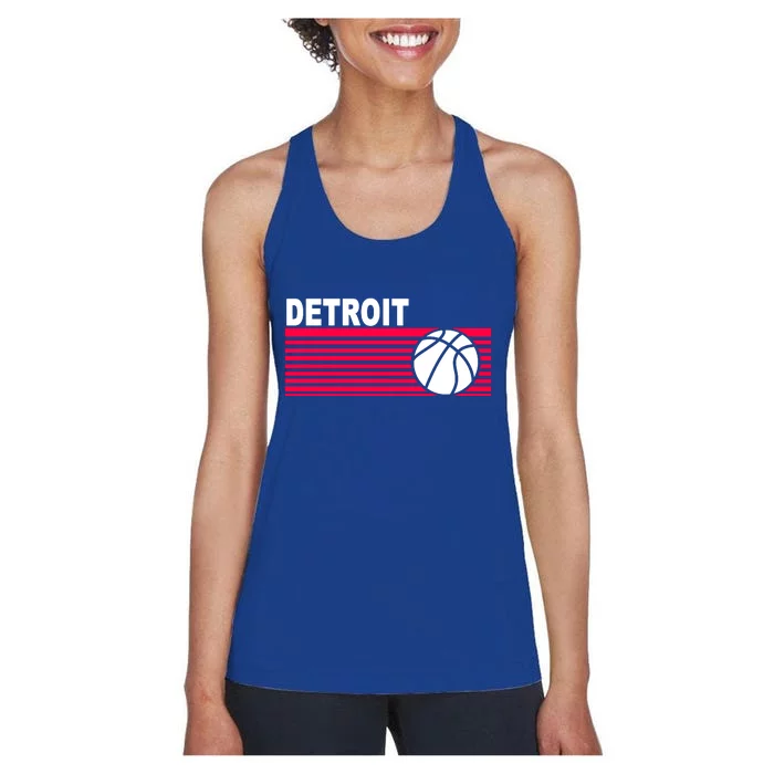 Retro Detroit Basketball Classic Logo Women's Racerback Tank