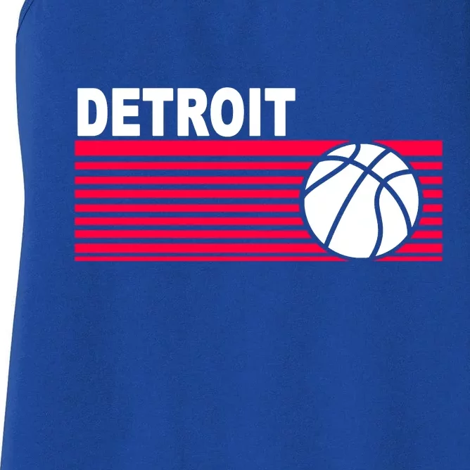 Retro Detroit Basketball Classic Logo Women's Racerback Tank