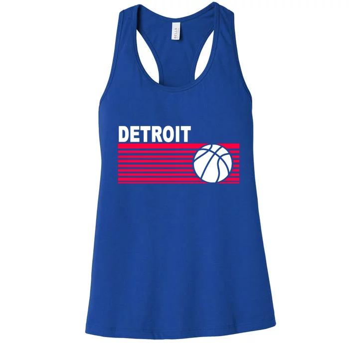 Retro Detroit Basketball Classic Logo Women's Racerback Tank