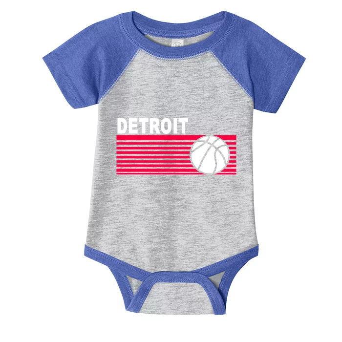 Retro Detroit Basketball Classic Logo Infant Baby Jersey Bodysuit