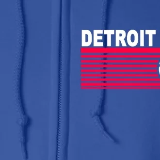 Retro Detroit Basketball Classic Logo Full Zip Hoodie