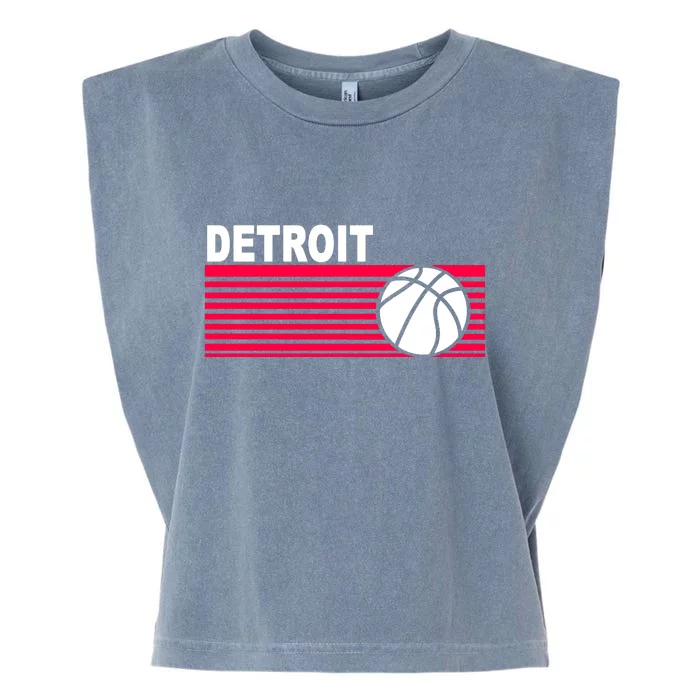 Retro Detroit Basketball Classic Logo Garment-Dyed Women's Muscle Tee