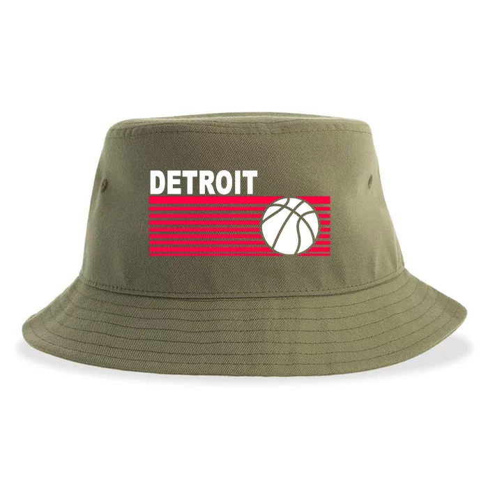 Retro Detroit Basketball Classic Logo Sustainable Bucket Hat