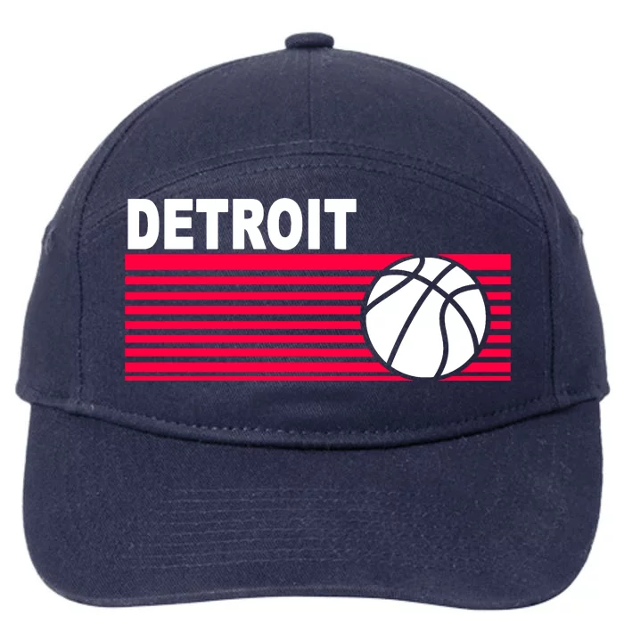 Retro Detroit Basketball Classic Logo 7-Panel Snapback Hat