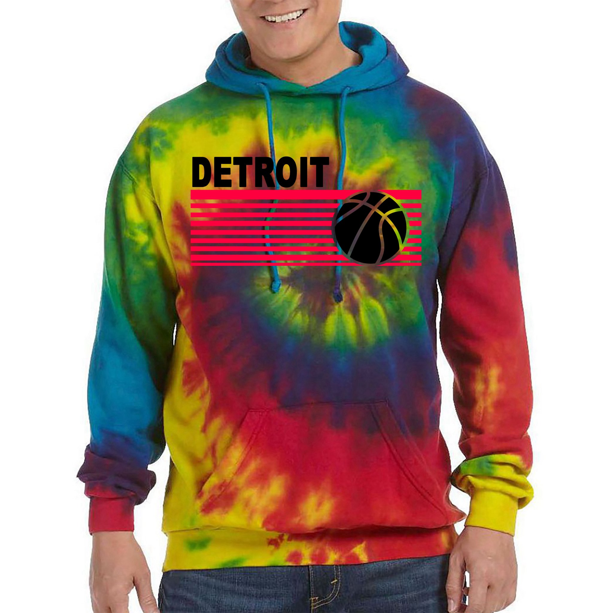 Detroit Lions Women's Tie Dye Hoody - Vintage Detroit Collection