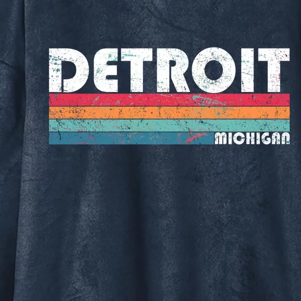 Retro Detroit Michigan Hooded Wearable Blanket