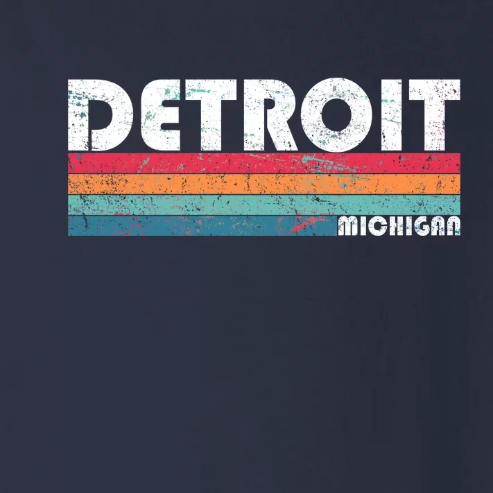 Retro Detroit Michigan Toddler Long Sleeve Shirt