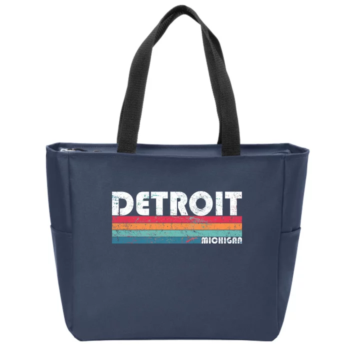 Retro Detroit Michigan Zip Tote Bag