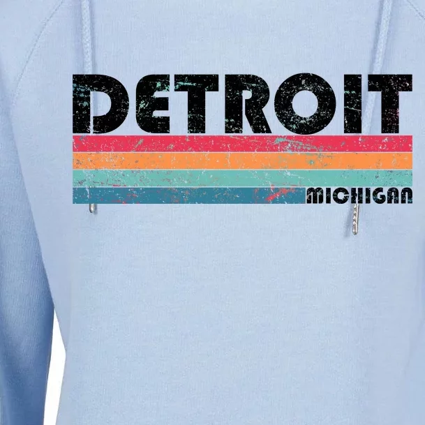 Retro Detroit Michigan Womens Funnel Neck Pullover Hood