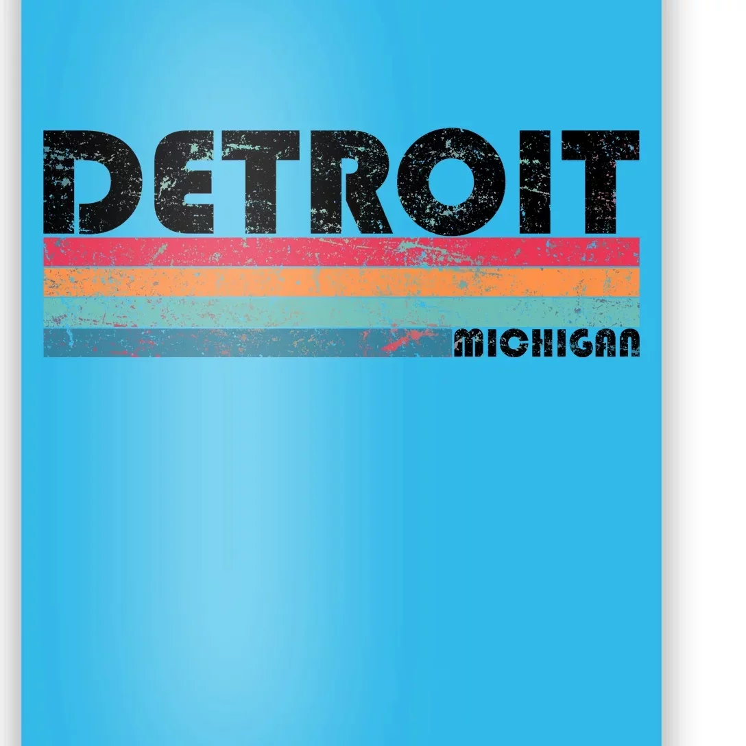 Retro Detroit Michigan Poster