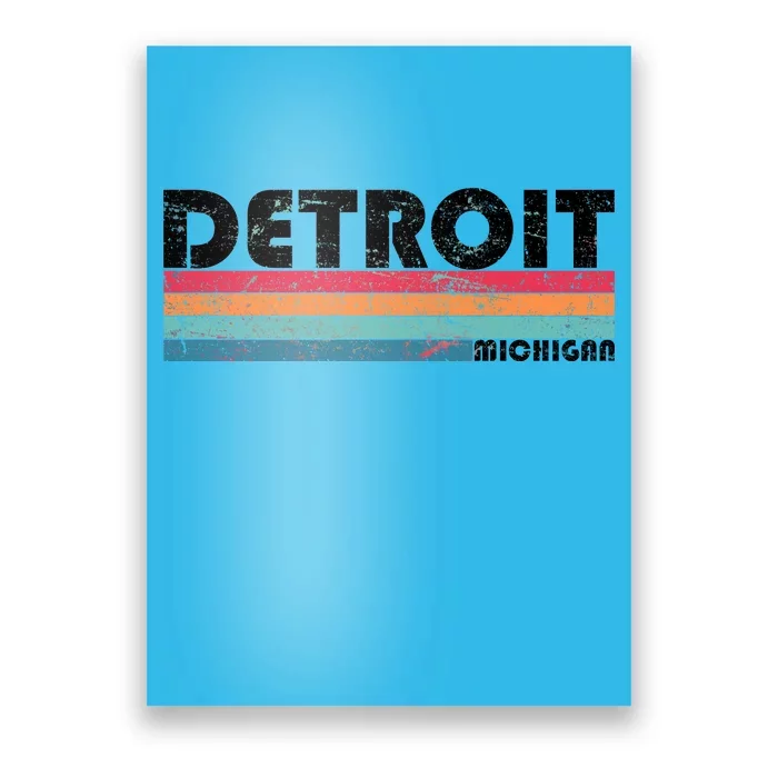 Retro Detroit Michigan Poster