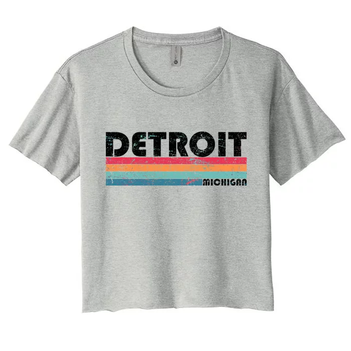 Retro Detroit Michigan Women's Crop Top Tee