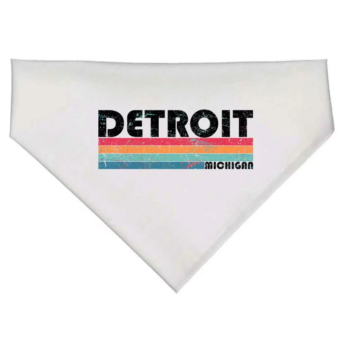 Retro Detroit Michigan USA-Made Doggie Bandana